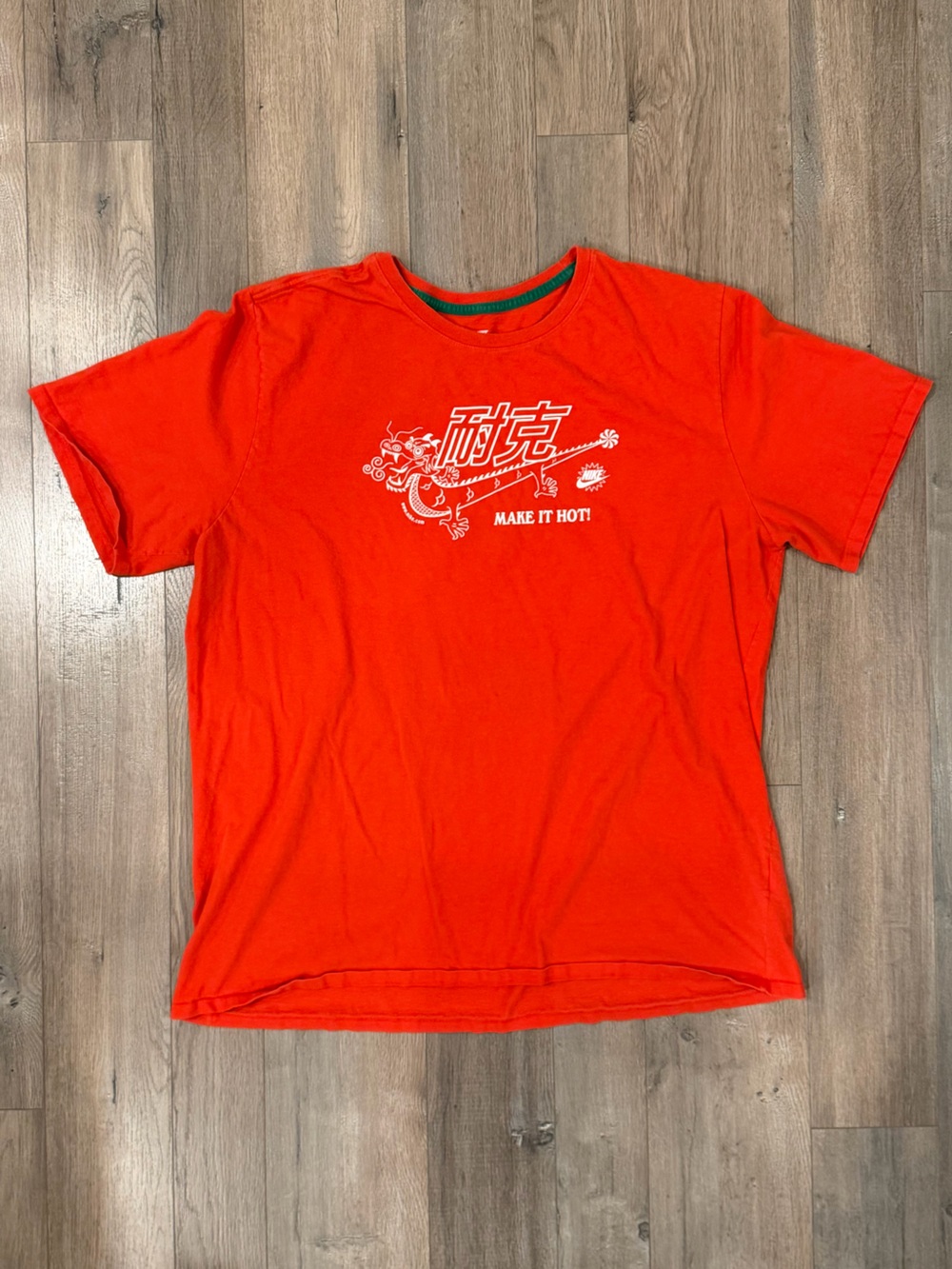 Nike Red-Orange Graphic Short Sleeve Tee